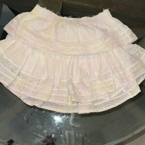 Authentic LoveShackFancy Ruffle Mini Tie-Dye Skirt
